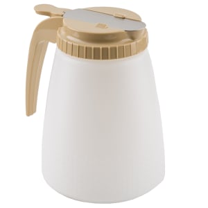 229-748A 48 oz All Purpose Cylindrical Dripcut Server - White Polyethylene, Almond ABS Top