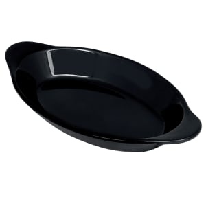 284-SD08BK Oval Side Dish, 8 1/2" x 4 1/2", Melamine, Black