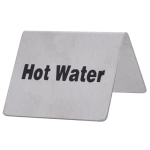 229-B7 Hot Water Table Tent Sign - 2" x 2 1/2", Stainless