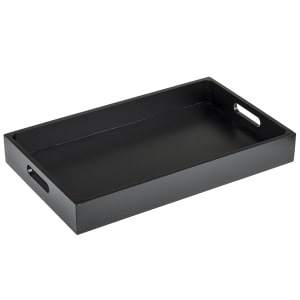 229-CRATESB11BK Rectangular Serving/Display Crate - 20 7/8"L x 12 3/4"W, Wood, Black