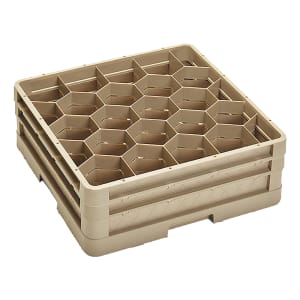 175-CR11GG Traex® Rack Max Full Size Glass Rack w/ (20) Compartments - (2) Extenders, Beige