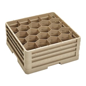 175-CR11GGG Traex® Rack Max Full Size Glass Rack w/ (20) Compartments - (3) Extenders, Beige