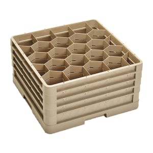 175-CR11GGGG Traex® Rack Max Full Size Glass Rack w/ (20) Compartments - (4) Extenders, Beige