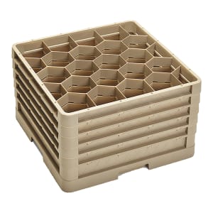 175-CR11GGGGG Traex® Rack Max Full Size Glass Rack w/ (20) Compartments - (5) Extenders, Beige