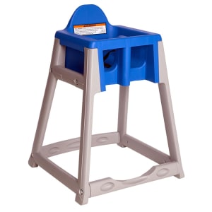 107-KB87704 31" Plastic High Chair/Infant Seat Cradle w/ Waist Strap, Gray/Blue