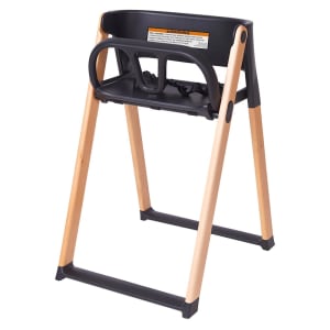 107-KB61502 27 1/2" Folding High Chair w/ Waist Strap - Wood/Plastic, Black