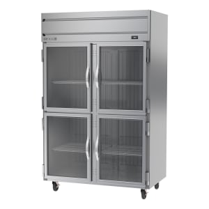 Beverage Air HR2HC-1HG 52&quot; Two Section Reach In Refrigerator - (4) Left/Right Hinge Glass Doors, 115v