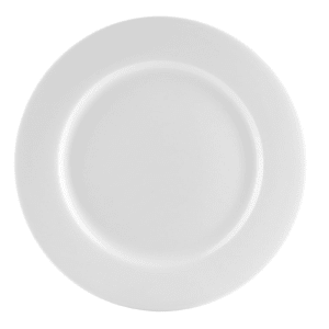 130-UVS6 6 1/4" Round Universal Plate - Porcelain, Super White