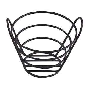 284-433782 6 1/4" Round Wire Bucket Basket - Iron, Black