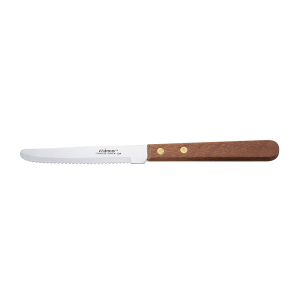 080-K55W Serrated Steak Knife w/ 4 1/2" Blade, Wood Handle