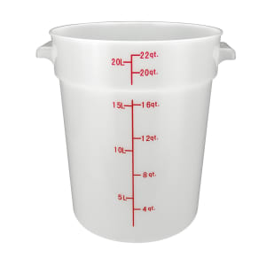 080-PPRC22W 22 qt Round Storage Container - Polypropylene, White