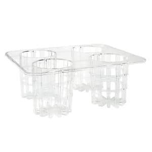 284-SDB32PCRACK 4 Slot Salad Dressing Bottle Rack - Plastic, Clear