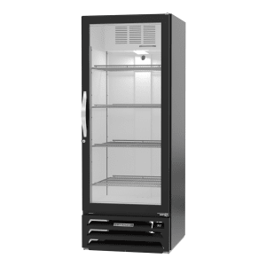 118-MMR12HC1B 24 1/8" MarketMax™ One Section Glass Door Merchandiser - (1) Right Hinge Door, Black, 115v