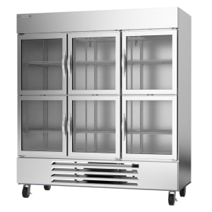 118-HBF72HC5HG 75" Three Section Reach In Freezer - (6) Glass Doors, 115v