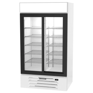 118-MMR38HC1W 43 1/2" MarketMax™ Two Section Glass Door Merchandiser - (2) Sliding Doors, White, 115v