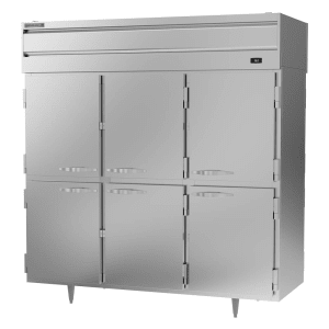 118-PR3HC1AHS 78" Three Section Reach In Refrigerator, (6) Left/Right Hinge Solid Doors, 115v