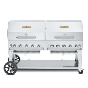 828-MCB72RDPNG 70" Mobile Gas Commercial Outdoor Charbroiler w/ Water Pan, Natural Gas