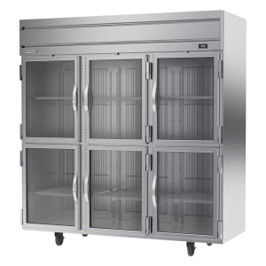 118-HFPS3HC1HG 78" Horizon Series Three Section Reach In Freezer, (6) Left/Right Hinge Glass Doors, 115v