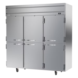 118-HFPS3HC1HS 78" Horizon Series Three Section Reach In Freezer, (6) Left/Right Hinge Solid Doors, 115v