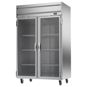 118-HRP2HC1G 52" Two Section Reach In Refrigerator, (2) Left/Right Hinge Glass Doors, 115v