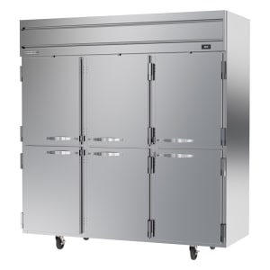118-HRP3HC1HS 78" Three Section Reach In Refrigerator, (6) Left/Right Hinge Solid Doors, 115...