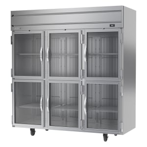 118-HRS3HC1HG 78" Three Section Reach In Refrigerator, (6) Left/Right Hinge Glass Doors, 115v