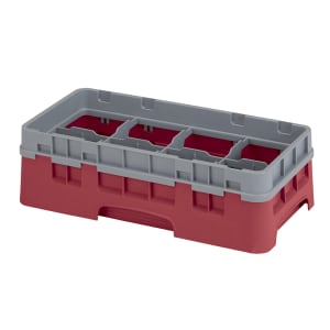 144-8HS318416 Camrack Glass Rack with Extender - Half Size, 8 Compartments, Cranberry