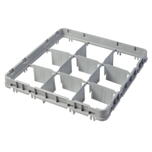 144-9E1151 Full Size Glass Rack Extender w/ (9) Compartments - Full Drop, Soft Gray