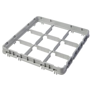 144-9E2151 Full Size Glass Rack Extender w/ (9) Compartments - Half Drop, Soft Gray