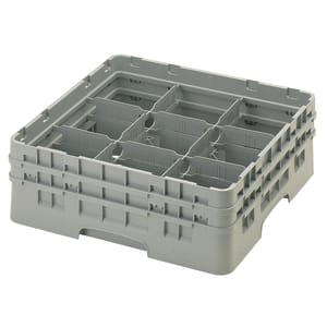 144-9S434151 Camrack® Glass Rack w/ (9) Compartments - (2) Gray Extenders, Soft Gray