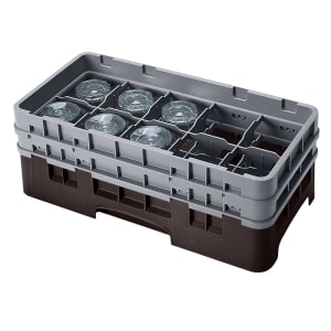 144-10HS434167 Camrack Glass Rack - (2)Extenders, 10 Compartments, Brown