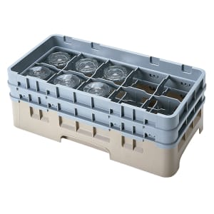 144-10HS434184 Camrack Glass Rack - (2)Extenders, 10 Compartments, Beige