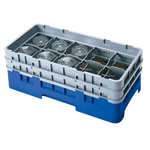 144-10HS434186 Camrack Glass Rack - (2)Extenders, 10 Compartments, Navy Blue