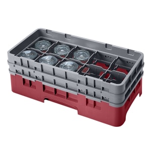 144-10HS434416 Camrack Glass Rack - (2)Extenders, 10 Compartments, Cranberry