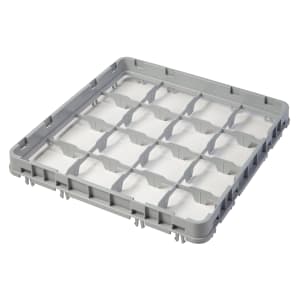 144-16E2151 Full Size Glass Rack Extender w/ (16) Compartments - Half Drop, Soft Gray