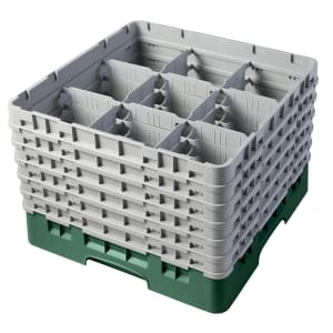 144-9S1114119 Camrack® Glass Rack w/ (9) Compartments - (6) Extenders, Sherwood Green