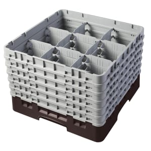 144-9S1114167 Camrack® Glass Rack w/ (9) Compartments - (6) Extenders, Brown