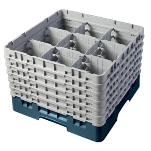 144-9S1114414 Camrack® Glass Rack w/ (9) Compartments - (6) Extenders, Teal