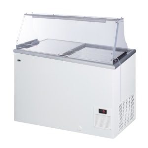 162-NOVA35PDC 43" Mobile Ice Cream Dipping Cabinet w/ 10 Tub Capacity - White, 115v