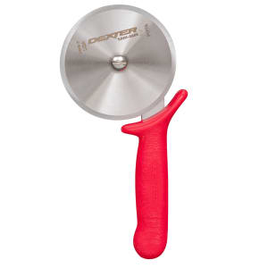 135-18023R SANI-SAFE® 4" Pizza Cutter w/ Red Plastic Handle, Carbon Steel