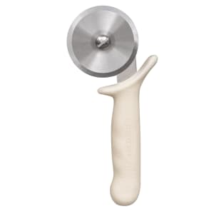 135-18043 SANI-SAFE® 2 3/4" Pizza Cutter w/ White Plastic Handle, Carbon Steel