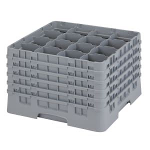 144-16S1058151 Camrack® Glass Rack w/ (16) Compartments - (5) Gray Extenders, Soft Gray