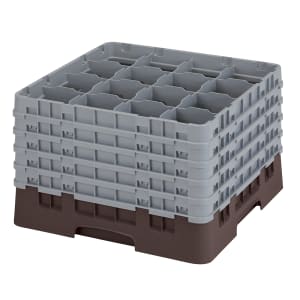 144-16S1058167 Camrack® Glass Rack w/ (16) Compartments - (5) Gray Extenders, Brown