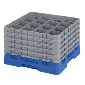 144-16S1058168 Camrack® Glass Rack w/ (16) Compartments - (5) Gray Extenders, Blue