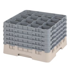 144-16S1058184 Camrack® Glass Rack w/ (16) Compartments - (5) Gray Extenders, Beige