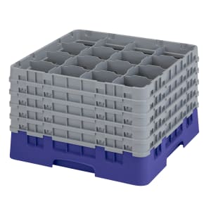 144-16S1058186 Camrack® Glass Rack w/ (16) Compartments - (5) Gray Extenders, Navy Blue