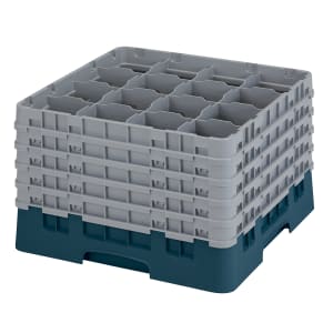 144-16S1058414 Camrack® Glass Rack w/ (16) Compartments - (5) Gray Extenders, Teal