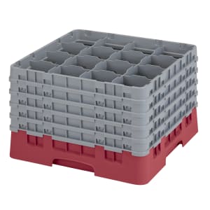 144-16S1058416 Camrack® Glass Rack w/ (16) Compartments - (5) Gray Extenders, Cranberry