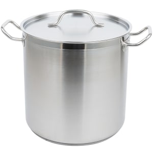 175-3504 18 qt Optio™ Stainless Steel Stock Pot w/ Cover - Induction Ready