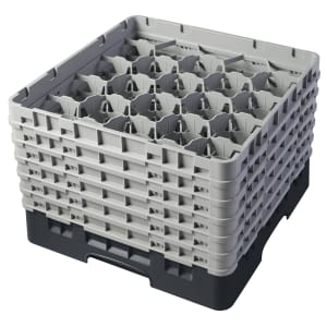 144-20S1114110 Camrack® Glass Rack w/ (20) Compartments - (6) Gray Extenders, Black